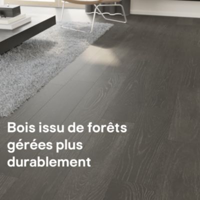 Parquet contrecollé clipsable Onshade XL en chêne huilé gris