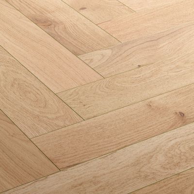 Parquet contrecollé clipsable Padillac bâtons rompus en chêne français verni naturel