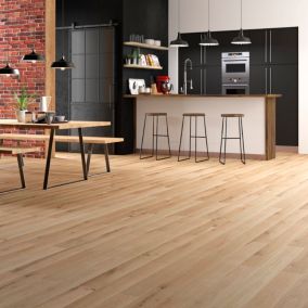 Parquet contrecollé clipsable Padillac L 119cm en chêne français verni naturel