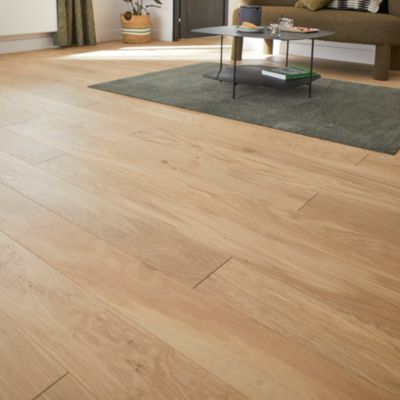 Parquet contrecollé clipsable Padillac L 200 cm en chêne français verni naturel