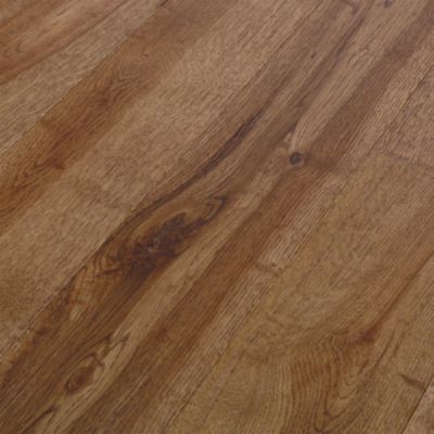 Parquet contrecollé clipsable Skara M en chêne verni brun rustique