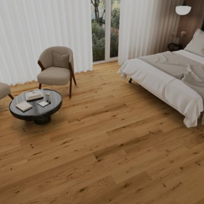 Parquet contrecollé clipsable Skara M en chêne verni brun rustique