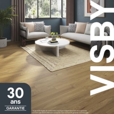 Parquet contrecollé clipsable Visby M en chêne huilé blond