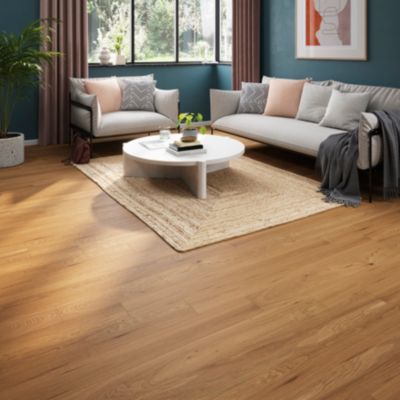 Parquet massif à clipser Visby M en chêne verni blond GoodHome