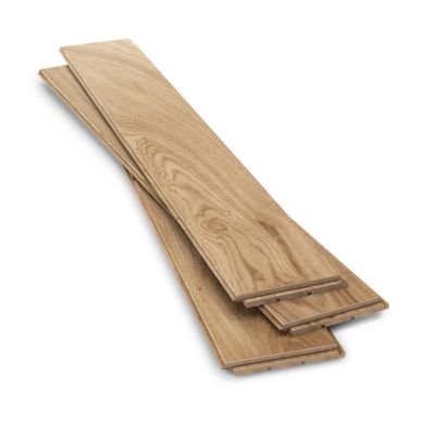 Parquet massif à clipser Visby M en chêne verni blond GoodHome