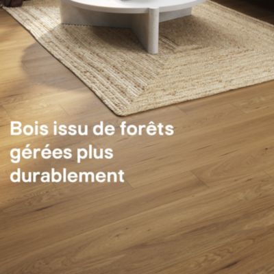 Parquet massif à clipser Visby M en chêne verni blond GoodHome