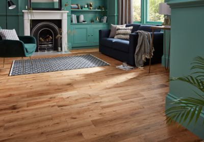 Parquet massif à coller Laholm 2 m en chêne verni coloris naturel