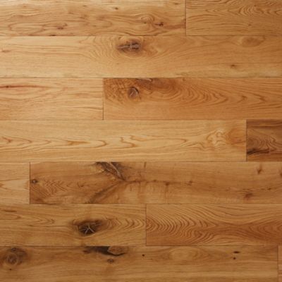 Parquet massif à coller Laholm 2 m en chêne verni coloris naturel
