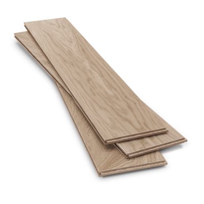 Parquet massif à coller Lulea L en chêne brut naturel