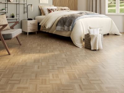 Parquet massif à coller Mosaïque bâtons rompus en chêne brut