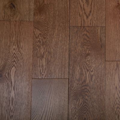 Parquet massif à coller Skara L en chêne verni brun