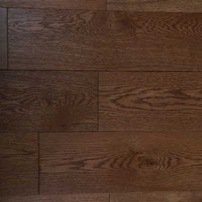 Parquet massif à coller Skara L en chêne verni brun