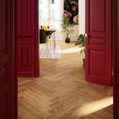Parquet massif à coller Visby bâtons rompus en chêne huilé blond — free download