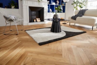Parquet massif à coller Visby bâtons rompus en chêne huilé blond