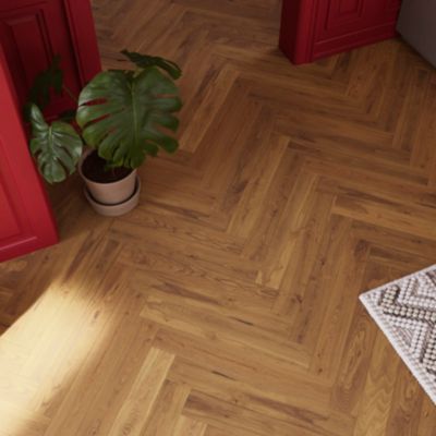 Parquet massif à coller Visby bâtons rompus en chêne huilé blond