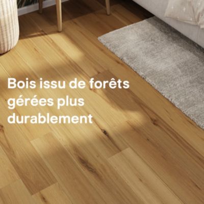 Parquet massif à coller Visby S en chêne huilé blond