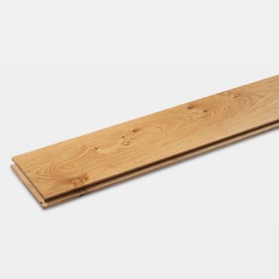 Parquet massif clipsable en chêne GoodHome Laholm finition vernis mat coloris naturel