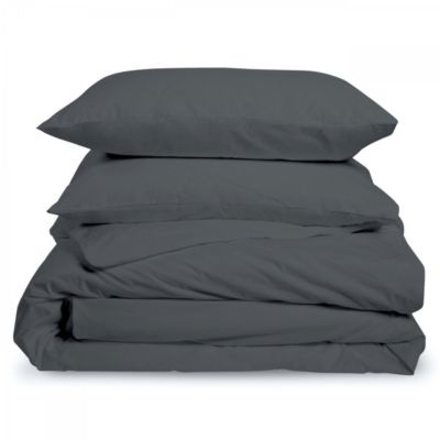 Parure 140x200cm 1 personne PERCALE - Anthracite