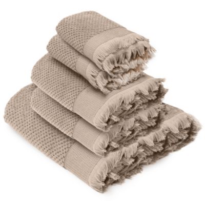 Parure de bain TETHYS 5 pièces micro-coton beige Chanvre