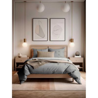 Parure de couette "Frey" toutes dimensions 100% Coton / 57 Fils/cm² - Parure de couette 200 x 200 cm + 2 Taies d'oreiller 63 x 63
