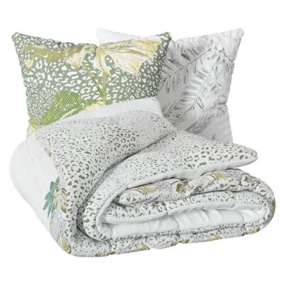 Housse De Couette Et Deux Taies Coton (260 X 240 Cm) Lauralys Verte