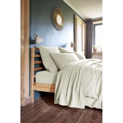Parure de draps 4 pièces & 5 pièces "Gaïa" Gaze de Coton - Gaïa Vert d'Eau - Parure de draps 5 pièces (1 Drap plat 240 x 300 + 1 D