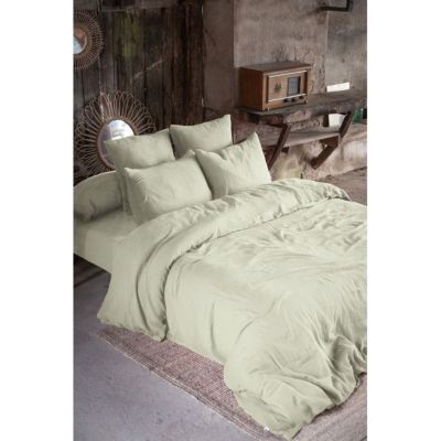 Parure de draps 4 pièces & 5 pièces "Gaïa" Gaze de Coton - Gaïa Vert d'Eau - Parure de draps 5 pièces (1 Drap plat 240 x 300 + 1 D