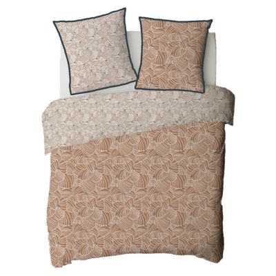 Parure de lit 2 personnes en coton 57 fils imprimé camel 240x220cm