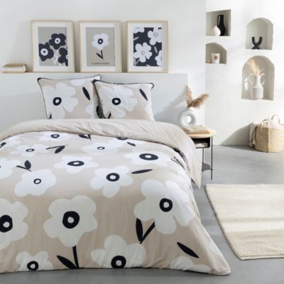 Parure de lit 2 personnes fleur en coton 240x220cm