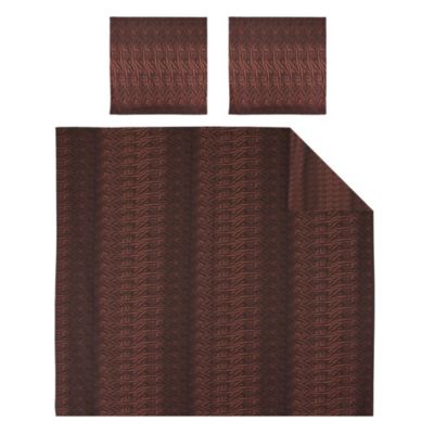 Parure de lit 260x240 cm Satin de coton OPERA Marron foncé