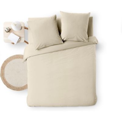Parure de Lit 3 Pièces 100% Coton Fils Teints Meline beige 260 x 240 cm