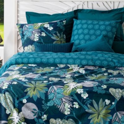 Parure de lit au style glamour floral (240x220 cm - Bleu)