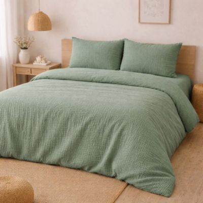 Parure de Lit en Gaze de Coton 240 x 220 cm Sauge