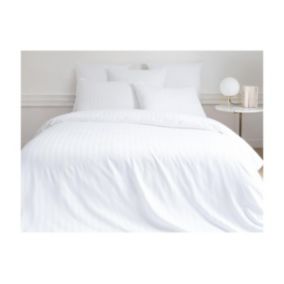 Parure de lit en satin 92 fils/cm² - Housse de couette 240 x 260 cm + 2 taies d'oreiller 63 x 63 cm - Blanc - ABILY de PALACIO