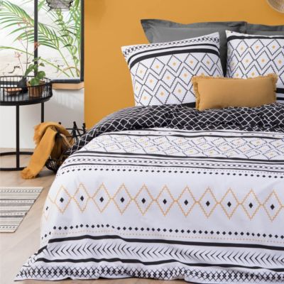 Parure de lit "Etniss" percale 240x220cm - Atmosphera Créateur d'intérieur