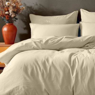 Parure housse de couette 140x200 cm avec 2 taies 65x65 cm en coton Ficelle STUDIO