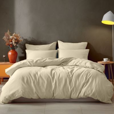 Parure housse de couette 140x200 cm avec 2 taies 65x65 cm en coton Ficelle STUDIO