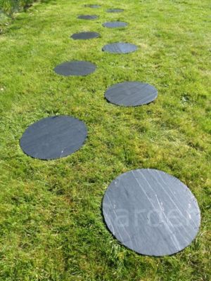Pas Japonais Ardoise Rond 40 cm - Pack de 10 pièces