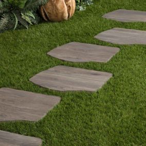 Pas japonais Grès Cérame effet Bois Marron L.42 x l.36 x Ep.2 cm (Lot de 5) - RO'MA Nature
