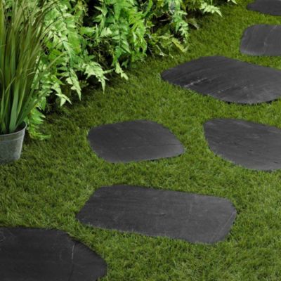 Pas japonais Irrégulier Ardoise Noire 30-40x2-4 cm (lot de 5) - RO'MA NATURE