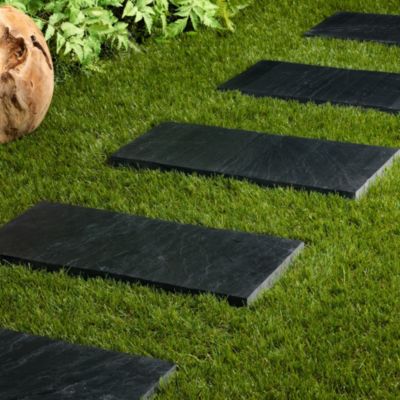 Pas japonais Rectangle Ardoise Noire 50x25x2-3 cm (lot de 15) - RO'MA NATURE