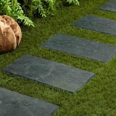 Pas japonais Rectangle Ardoise Verte 60x30x2-3 cm (lot de 10) - RO'MA NATURE