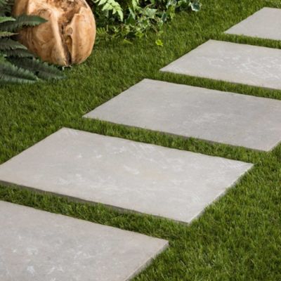 Pas japonais Rectangle Grès cérame effet Pierre Grise 60x40x2 cm (à l ...