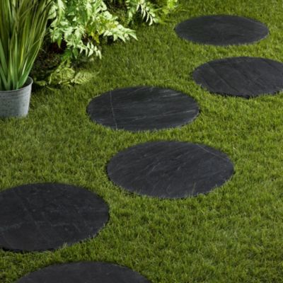 Pas japonais Rond Ardoise Noire D.40x2-3 cm (lot de 10) - RO'MA NATURE