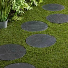 Pas Japonais Rond en Ardoise Diamètre 40 cm Ep. +/-2-3 cm (Lot de 20) - RO'MA Nature