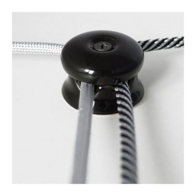 Passe Câble Isolateur en Porcelaine Noire pour 2 Câbles électriques textile  Sécurité et style raffiné
