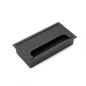 Passe-câbles de table Emuca Quadrum, rectangulaire, 159x80mm, à encastrer, Aluminium, Peint en noir