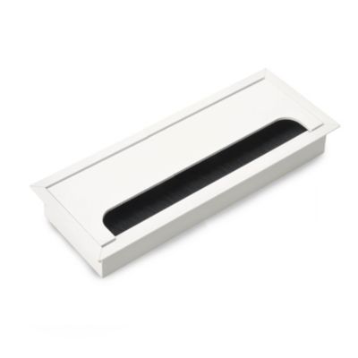 Passe-câbles de table Emuca Quadrum, rectangulaire, 269x80mm, à encastrer, Aluminium, Peint en blanc