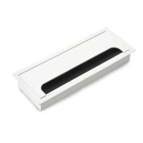 Passe-câbles de table Emuca Quadrum, rectangulaire, 269x80mm, à encastrer, Aluminium, Peint en blanc