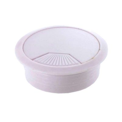 Lot De 2 Passe-câbles PVC Blanc - Diamètre 60/72 Mm - Pour Bureau, Informatique - Neufs